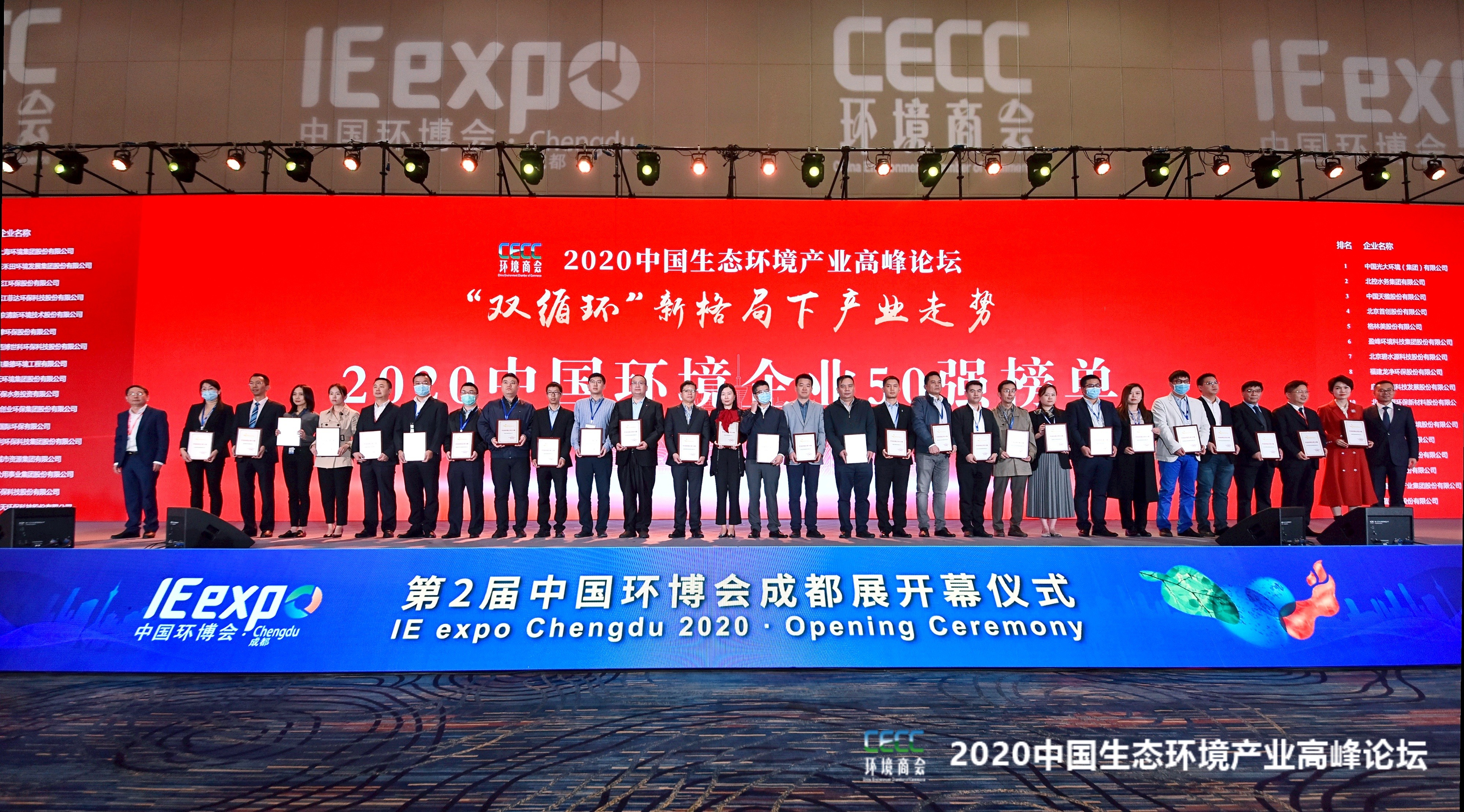 盈峰环境强势入围“2020中国环境企业50强”榜单